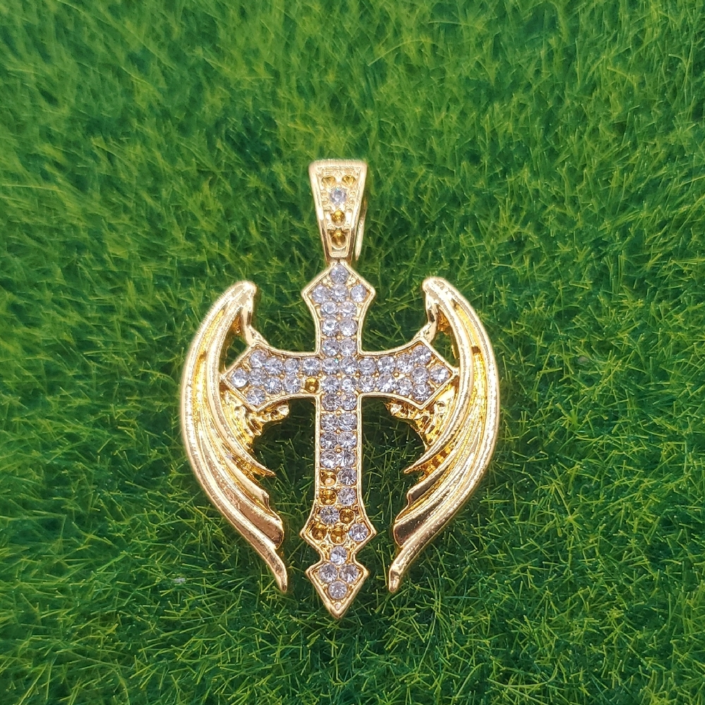 Cross With Wings Crystal Pendant P315